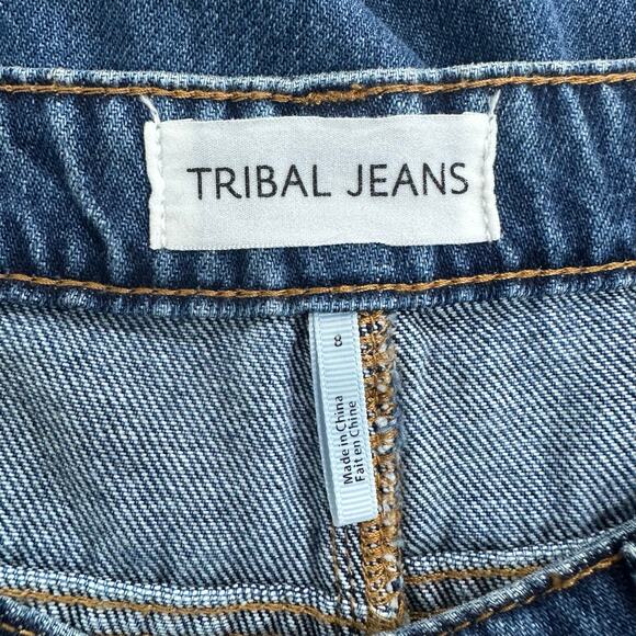 Tribal‎ Jeans Distressed Straight Women’s Size 8 Blue Denim High Rise Cotton - Picture 2 of 8